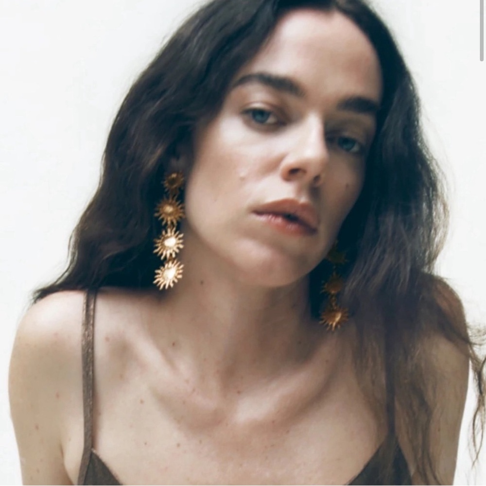 Sunflower Gold Drop Earrings